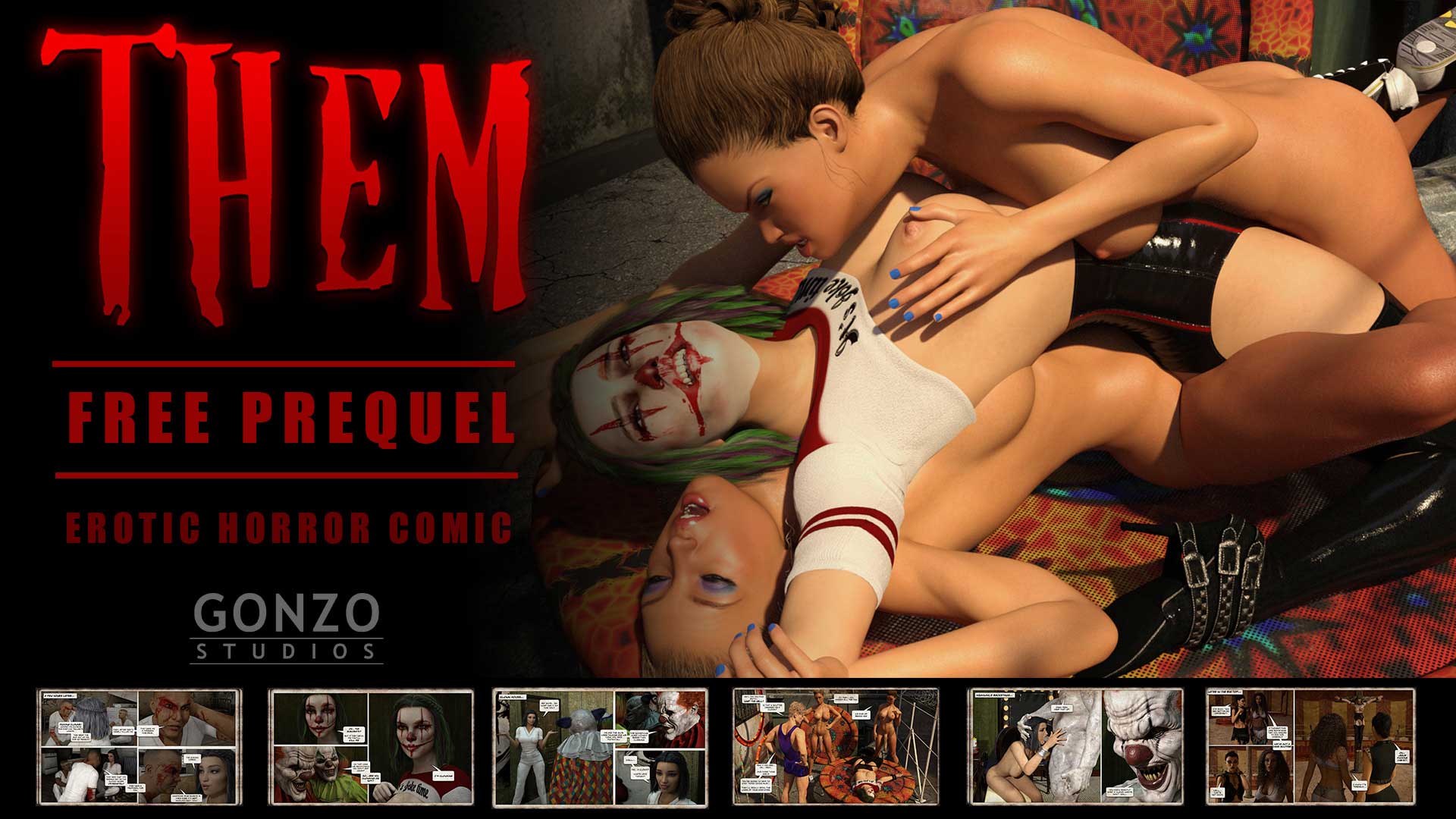 Them Episode 00 Erotic Horror Prequel Send in the Clowns by Gonzo 3D Porn Comic